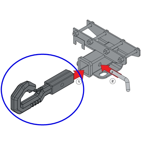 Universal Elite Giga Hook 2 Stahl Schlepphaken Zughaken Abschlepphaken schwarz 2" US Anhängerkupplung