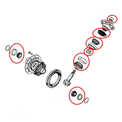 Jeep Wrangler JL Lager Überholset Lagerreparatur Satz Dana 44 AdvanTEK VA Spicer 18-