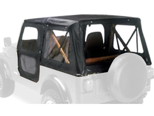 Jeep CJ7 Ersatzverdeck Verdeckhülle Whitco mit Druckknöpfen incl. Türplanen Black Crush Bestop 76-86