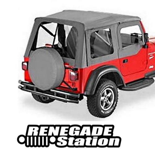Jeep Wrangler TJ Supertop Softtop Verdeck inkl. Aufsteckfenster Grau Denim Bestop 96-06