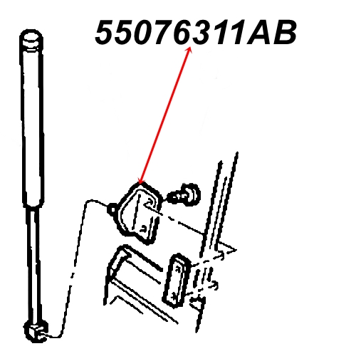 Jeep Wrangler TJ unterer Halter für den Heckklappendämpfer Hardtop 96-06