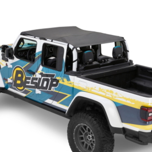 Jeep Gladiator JT Header Bikini Top Safari Style Black Diamond Bestop 19-