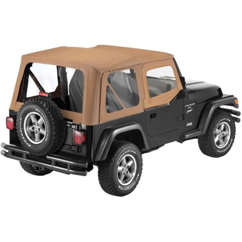 Jeep Wrangler CJ YJ Satz Fliegengitter Mesh Scheiben für Orginal Verdeck Braun Almond Bestop 88-95