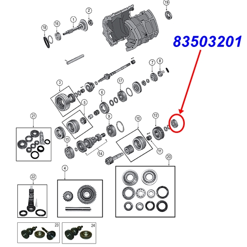 Jeep Cherokee XJ Lager Zwischenzahnrad Zahnrad 5. Gang BA10/5 Schaltgetriebe 87-89