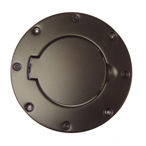 Jeep Wrangler TJ Tankklappe Tankblende Tankdeckelblende Stahl matt schwarz pulverbeschichtet 96-06