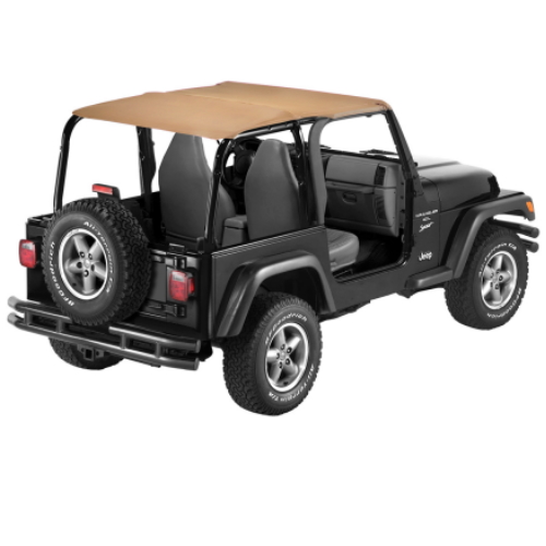 Jeep Wrangler YJ Safari Bikini Top strapless Style braun Spice Denim Bestop 92-95