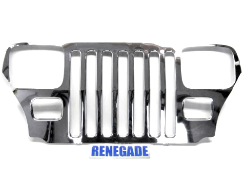 Jeep Wrangler YJ Kühlergrill Chrom mit Scheinwerferblenden o
