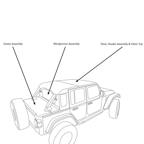 Jeep Wrangler JL 4türer Halftop Verdeck Black Diamond Bestop 18-