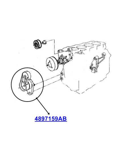 Jeep Grand Cherokee WJ WG 3,1 ltr. TD Diesel Riemenspanner Spannarm Spannrolle 99-01