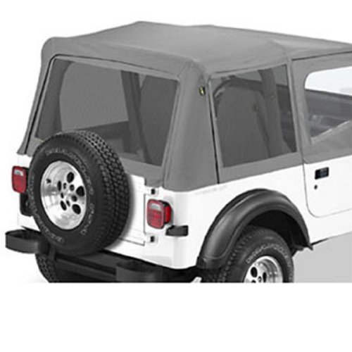 Jeep Wrangler YJ Satz Fliegengitter Mesh Scheiben für Orginal Verdeck Grau Charcoal Bestop 88-95