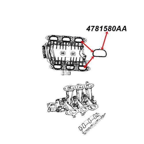 Jeep Wrangler JK 3,8 ltr. Ansaugkrümmerdichtung Dichtung Ansaugbrücke Ansaugkrümmer 07-11