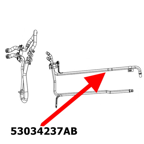 Jeep Grand Cherokee WK2 WH WK 5,7 ltr. & 6,4 ltr. SRT8 Heizungsrohr Eingang Zulauf 11-22