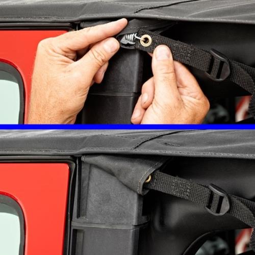 Jeep Wrangler JK 4türer Safari Bikini Top Cable-Style Black Diamond Bestop 10-18