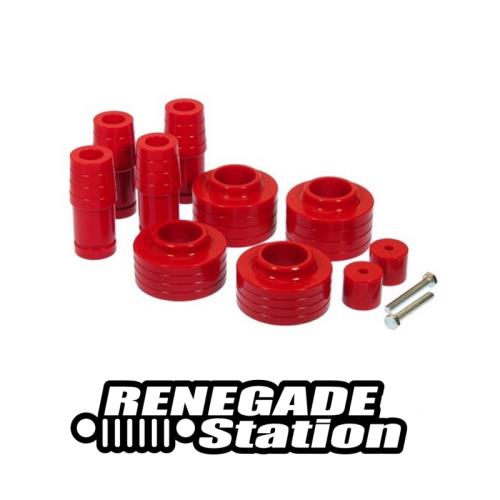 Jeep Wrangler TJ +1,5" Polyurethan Spacer Federteller Set mit Achsanschlägen rot Prothane 96-06