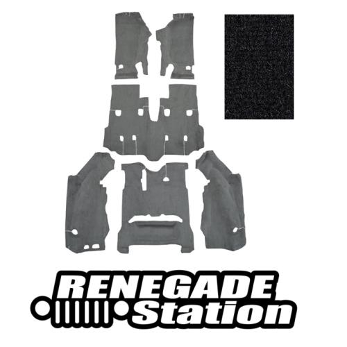 Jeep Wrangler JK 4türer Cutpile Orginal Style Standard Teppich Komplett Set Fussraum & Kofferaum schwarz 07-10