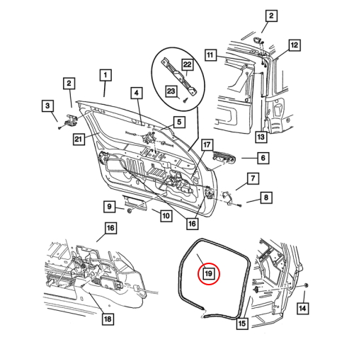 Jeep Grand Cherokee WJ WG Dichtung Heckklappe Heckklappendichtung Mopar Bj. 01-04