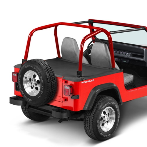 Jeep Wrangler YJ Duster Deck Cover Abdeckung Laderaum schwarz Denim Bestop 92-95