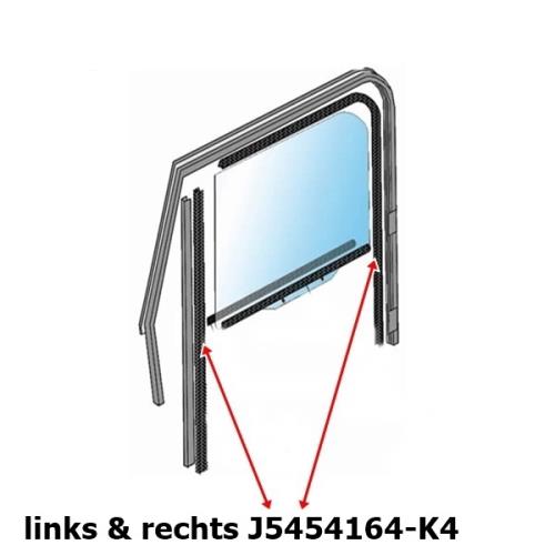 Jeep CJ 4er Set Dichtung Fensterführung vorne Türscheibe links & rechts Vollstahltüren 76-81
