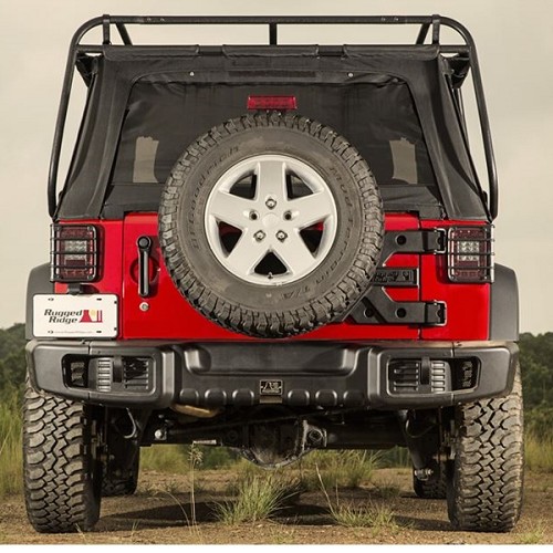 Jeep Wrangler JK Spartacus Stahl Stoßstange Stoßfänger hinten schwarz Rugged Ridge 07-18