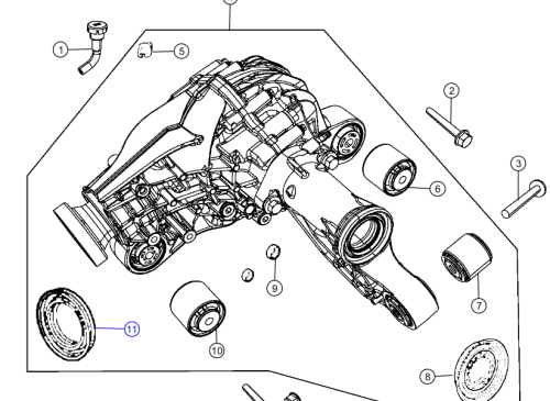 Jeep Grand Cherokee WK Simmerring Differential Vorderachse 195 mm Antriebskegelrad Bj. 11-