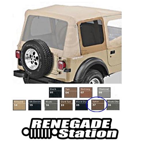 Jeep Wrangler YJ Set Scheiben getönt für Orginal Verdeck Spice Denim Bestop 88-95