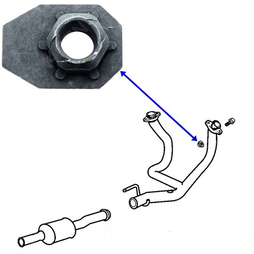 Jeep Gand Cherokee WJ WG WH WK 4,7 ltr. Mutter Flammrohr zum Krümmer Auspuff Mopar 03-05