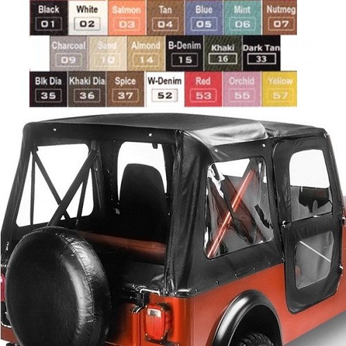 Jeep CJ5 Verdeck Ersatzverdeck Verdeckhülle Whitco mit Druck