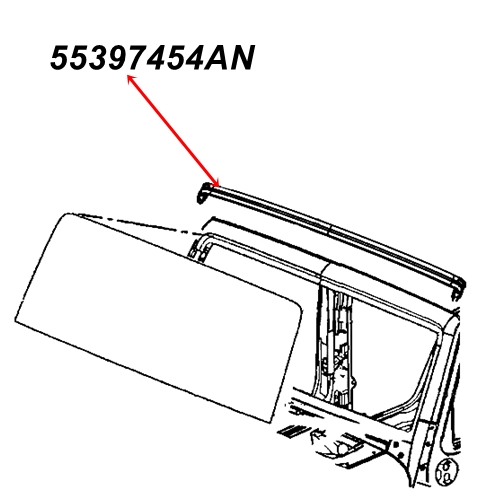 Jeep Wrangler JK Dichtung am Scheibenrahmen oben Bj. 07-18