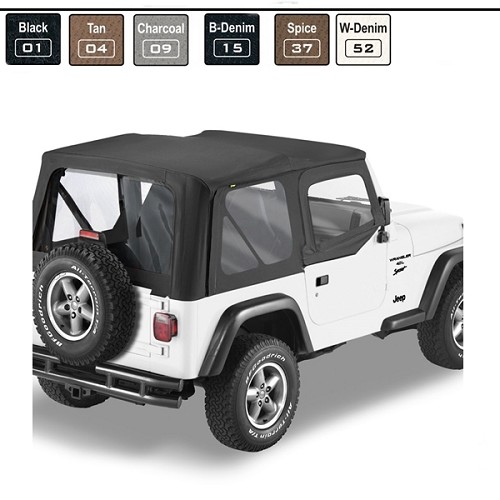 Jeep Wrangler YJ Ersatzverdeck incl. Aufsteckfenster für Org