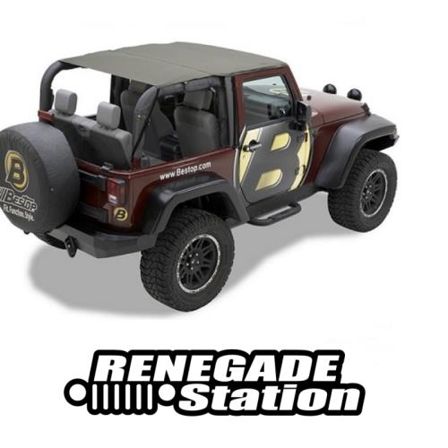Jeep Wrangler JK 2türer Header Bikini Top Safari Style Khaki Diamond Bestop 07-09