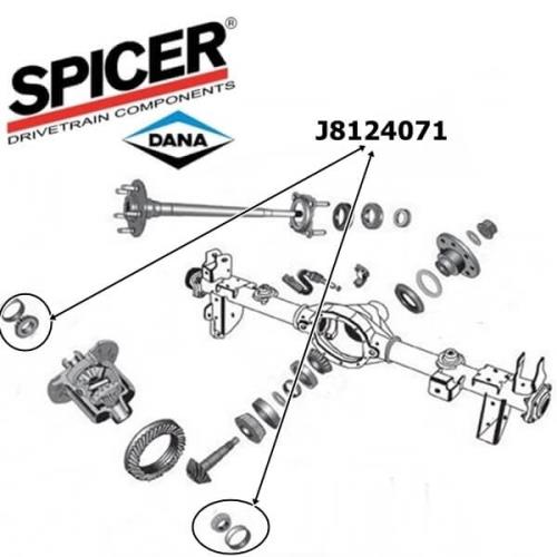 Jeep Wrangler JK Differential Korblager Satz 4-teilig Dana 44 Hinterachse Spicer 07-18