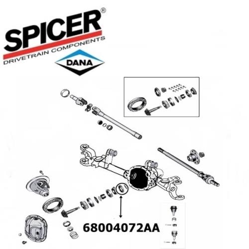 Jeep Wrangler JK Simmerring Kardan Eingang Dana 30 Vorderachse Spicer 07-18