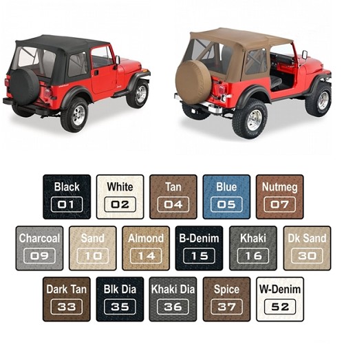 Jeep CJ CJ7 Wrangler YJ Supertop Verdeck Softtop mit klaren