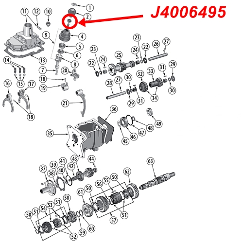 Jeep SJ & J Serie Chrom Mutter für Schaltknauf T177 Schaltgetriebe 80-86
