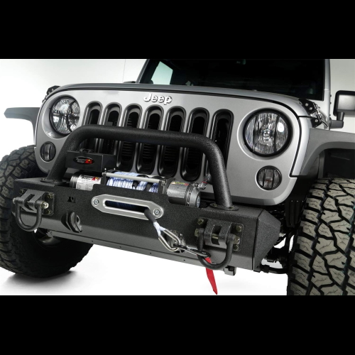 Jeep Wrangler JK XHD Windenstoßstangen Set Over Rider-S Bumper Kit schwarz Rugged Ridge 07-18