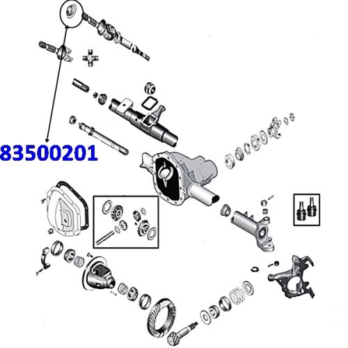 Jeep Wrangler YJ Scheibe Schmutzabstreifer Steckachse außen Vorderachse ohne ABS Spicer 87-95