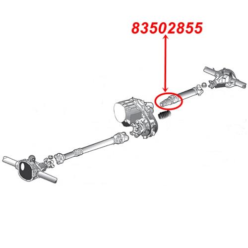 Jeep Grand Cherokee ZJ ZG 4,0 & 5,2 ltr. Schiebestück Kardanflansch Kardanwelle hinten zum NP249 Verteilergetriebe Spicer 97-98