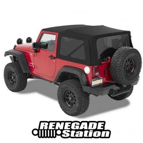 Jeep Wrangler JK 2-türer Verdeck Ersatz Verdeckhülle mit getönten Scheiben für Original Verdeck Black Twill Bestop 10-18