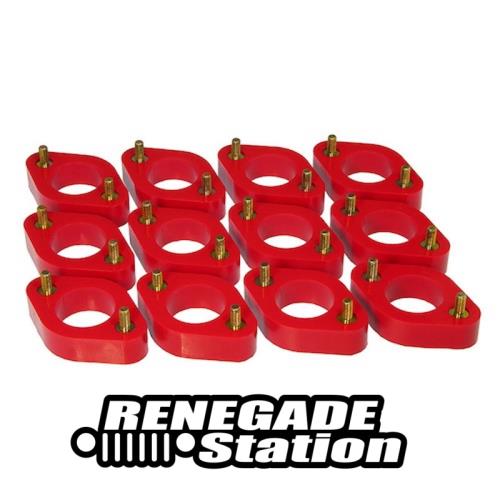 Jeep Wrangler JK Bodyauflage Karosserieauflage Set Auflage Karosserie Höherlegung 1" rot Prothane 07-18