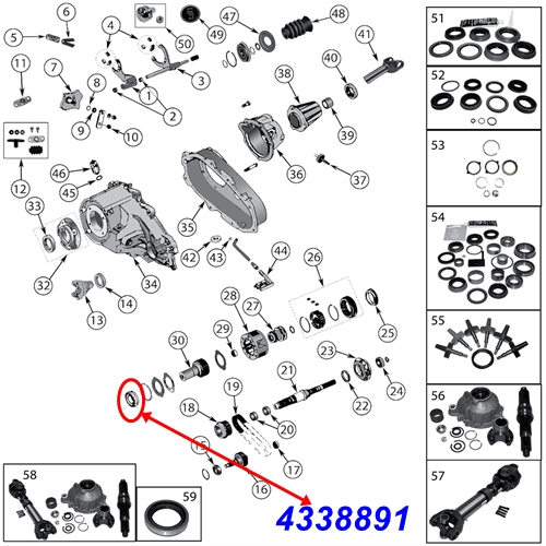 Jeep Cherokee XJ Lager Eingang vorne NP231 Verteilergetriebe 87-96