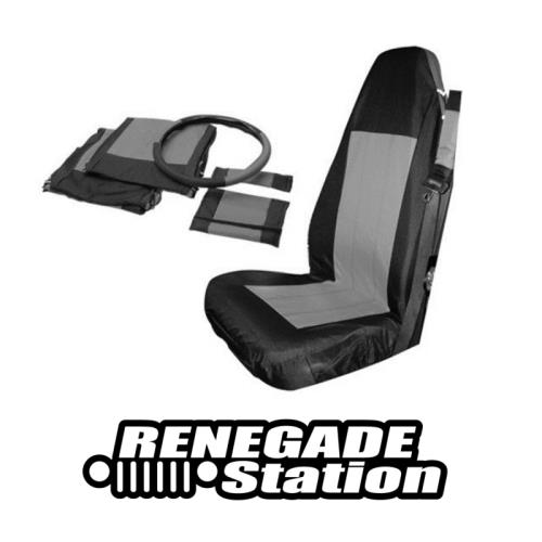 Jeep Wrangler TJ Sitzbezüge Sitzbezug Sitzschoner vorne schwarz-grau Bj. 03-06
