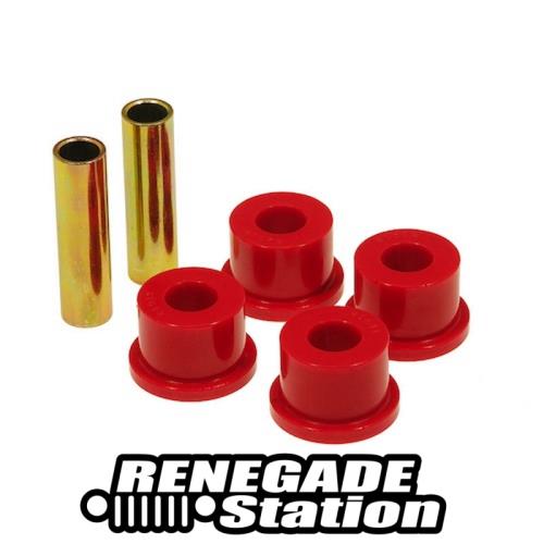 Jeep Cherokee XJ Polyurethan Schäkelbuchsen Set für ein Federgehänge Blattfeder hinten rot Prothane 84-01