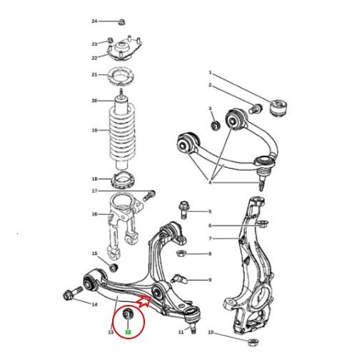 Jeep Grand Cherokee WH WK Mutter Querlenker vorne 05-10
