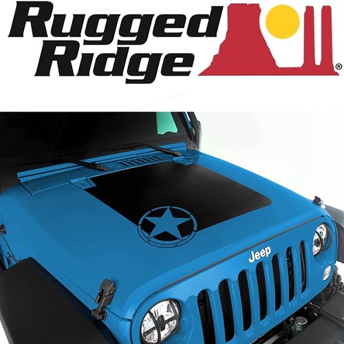 Jeep Wrangler JK Vinyl Aufkleber Stern Motorhaube schwarz matt super Look 07-17