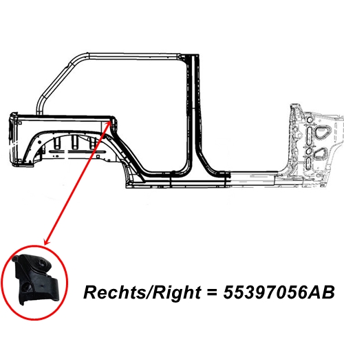 Jeep Wrangler JK 4türer Dichtung C-Säule Hardtop Seitenteil rechts 07-18