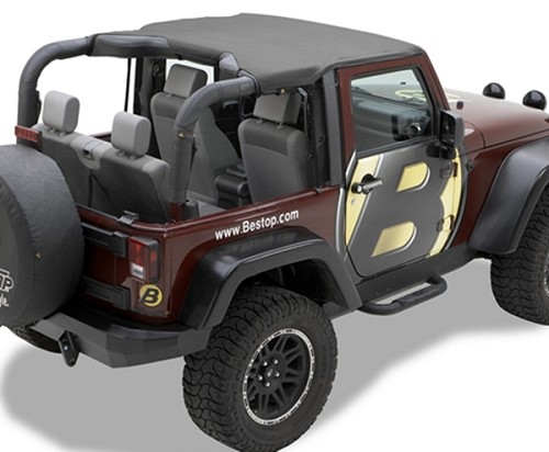Jeep Wrangler JK 2türer Header Bikini Top Targa Style Black Diamond Bestop 10-18