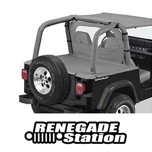 Jeep Wrangler YJ Duster Deck Cover Abdeckung Heckabdeckung grau Charcoal Denim Bestop 92-95