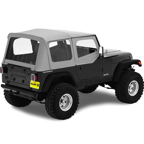 Jeep Wrangler YJ Ersatzverdeck inkl. Aufsteckfenster für Orginal Verdeck Hülle Charcoal Denim Bestop 87-95