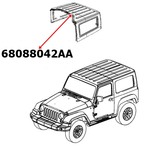Jeep Wrangler JK 2türer Dichtung Hardtop zu den vorderen Targa Dächern 07-18