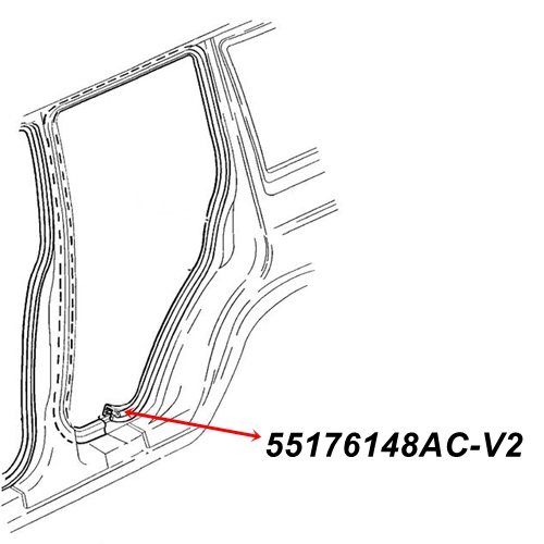 Jeep Cherokee XJ 4türer Türdichtung hinten an der Karosserie 97-01